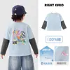Camiseta de manga larga para niño Youou, estilo primavera y otoño, top de algodón puro, imitación de dos piezas, nueva ropa infantil 2026, ropa de otoño para niños