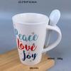 Caneca de Café de Cerâmica de Agradecimento Apreciação Caneca de Natal com Colher Caneca Simples Café da Manhã Leite Caneca de Cerâmica