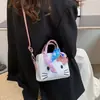 Bolso tejido a mano de HelloKitty bolsa de material casera para hacer tú mismo bolso bandolera de gato KT para regalo de novia novias