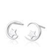 Colección 30 S999 Plata Fina Palito para Oreja de Plata Arete de Plata Bola Coreana Estrella Arete Pequeño Agujeros en las Orejas de Mujer Aguja para Oreja