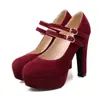 Sapatos Femininos de Salto Alto com Fivela Estilo Coreano Novo Primavera e Outono Tamanho 31-47