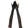 Exportación Transfronteriza Popular Guantes de Malla Fina Extendidos de 55 cm para Mujer Elásticos Protección Solar Moda Etiqueta Sexy Transparentes