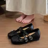 Nuevos Zapatos Planos de Mujer 2026 para Aumentar la Altura con Tacón Bajo, Moño y Correas de Doble Hebilla, Zapatos de Ballet Mary Jane