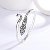 Pulsera Abierta Antigua de Animal Hueco de Pavo Real Linda Retro Estilo Étnico Creativo para Mujer