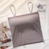 Camisola de chica sexy Seda de Hielo anti-exposición almohadilla fija en el pecho ropa interior viento de deseo puro top de tubo base cubre carne se puede usar afuera mujeres