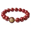 Pulseira Coração de Cinábrio Cru da Mina Maldição do Coração Verde Mãe Medicina Mestre Buda Guanyin Maldição do Coração Pulseira da Maldição Shurangama Pulseira do Ano de Nascimento para Homens e Mulheres