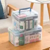 Caja de medicina de fábrica directa color transparente engrosada resistente a los arañazos portátil conveniente caja de caja con broche de presión caja de almacenamiento