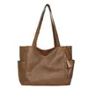 Bolso Bandolera de Cuero Suave Retro con Múltiples Bolsillos Modelo Nuevo 2026 Simple Versátil Gran Capacidad Bolso de PU Bolso de Hombro Casual para Mujer