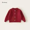 Bangxuan 2026 Nuevo Suéter para Niñas Corazón Lunares Cárdigan para Bebé Top Casual para Bebé Chaqueta de Punto para Niños