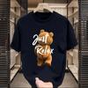 Fábrica atacado meia manga moda graffiti palma impressão padrão solto confortável camiseta versátil simples top