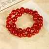 Pulseira Recomendada Mais Vendida Pulseira de Ágata Vermelha Natural Duplo Círculo 6mm+10mm Presente para Mulheres Pulseira de Ágata Pronta