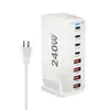 Cargador de Nitruro de Galio Pd de 240W Qc3.0 Estación de Carga de Escritorio Multi-Puerto USB Multi-Puerto Cargador de Escritorio de 240W
