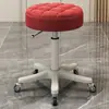 Taburete de belleza con ruedas, taburete de silla de salón de belleza para técnico de uñas, silla de trabajo grande con ruedas de altura ajustable retráctil
