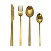 Faca, Garfo e Colher Finos de Cavaleiro em Aço Inoxidável Transfronteiriços para Casa, Restaurante Ocidental, Faca e Garfo para Bife, Cabo Quadrado, Colher para Sobremesa, Bolo, Café