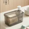 Venta Caliente en Amazon Dispensador de Jabón Cuadrado para Cocina Tipo Prensa Caja Recargable para Jabón de Platos con Esponja Personalización Soportada