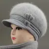 Sombrero de Otoño e Invierno para Mujeres de Mediana Edad y Mayores, Gorro de Lana Tejido para Abuela, Señora Mayor, Protección contra el Frío, Calidez, Más Terciopelo, Grueso, Gorro de Lana para Mamá