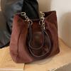 Bolsa Retro Fosca para Mulheres, Grande Capacidade, Nova Bolsa de Ombro Versátil Outono/Inverno 2026, Bolsa Tote Casual Texturizada para o Dia a Dia