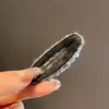 Pinza para el cabello ovalada de lana gris con pedrería para mujer, estilo nuevo con sensación de alta gama, pinza para patillas laterales, pasador de moda, pinza para el cabello para mechones sueltos