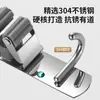 ¡Guau! Soporte para Mopa de Acero Inoxidable 304 Montaje en Pared Gancho para Mopa sin Taladro Estante de Almacenamiento para Mopa de Baño Venta al por Mayor