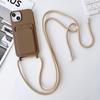 Soporte para Tarjetas Integrado con Correa Cruzada Adecuado para iPhone 18 Pro Max Funda para Teléfono Apple 16E Cubierta Protectora de Color Silicona