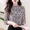 Nova Camisa Original Estilo Verão Versátil Tops Camisa Fresca de Manga Três Quartos