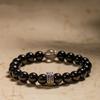 Pulseira de Obsidiana Material de Poço Antigo Mexicano 8mm Círculo Único Benmingfo Pulseira Maldição do Coração DIY Feminina Contas Benmingfo