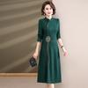 Vestido Moderno de Outono para Mãe, Elegante Traje de Banquete de Casamento para Avó, Novo Estilo 2026, Vestido Longo Estilo Chinês para Mulheres de Meia-Idade e Idosas para Primavera e Outono