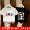 Camiseta de Verão Infantil 100% Algodão Manga Curta para Meninas, Crianças Médias e Grandes, Novo Estilo 2026, Blusa Soltinha da Moda Meia-Manga