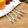 Tenedor de fruta de acero inoxidable con forma de corazón creativo, tenedor de fruta para el hogar, tenedor simple de dos puntas, tenedor para postre y bocadillos, venta al por mayor