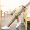 Pantalones de Lino para Hombre de Primavera y Verano, Pantalones Deportivos, Pantalones Harem, Pantalones Cropped Ajustados, Pantalones Casuales Cónicos, Pantalones para Hombre con Cintura de Cordón