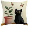 Maceta de Gato Negro Flor de Primavera para Maceta, Funda de Cojín para Plantas para Oficina, Dormitorio, Sofá, Personalizable - Lo Más Vendido de Temu Transfronterizo