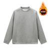 Moletom Masculino Engrossado Design Fashion Streetwear Americano Cor Sólida Gola Redonda Inverno Engrossado Pulôver Moletom de Manga Longa para Homens