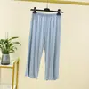 Pantalones de Modal Nuevos de Verano 7/8 de Cintura Alta Versátiles Casuales para Mujer Tallas Grandes Sueltos Ropa de Dormir para Casa Pantalones Cortos Finos