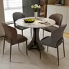 Mesa de Comedor de Pizarra y Combinación de Sillas para Hogar Apartamento Pequeño Mesa de Comedor Redonda Mesa y Sillas de Comedor Simples Modernas para Negociación