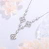 2025 Nuevo Exquisito Brillante Nácar Calado Trébol de Cuatro Hojas de la Suerte Diseño de Nicho para Mujer Juego de Collar y Pendientes Flor