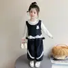 Conjunto de três peças estilo coreano para meninas com orelhas de coelho, moda tendência primavera e outono 2026 para meninas