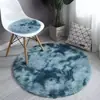 Alfombra Redonda Ins Escandinava Tie-Dye Gradiente Cesta Colgante Redonda Silla Tienda Esterilla Alfombra de Piso para Sala de Estar Color Gradiente Transfronterizo