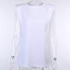 2025 Verano Sin Mangas Hombreras Holgada Ajuste Delgado Camiseta Chaleco Mujer Verano Calle Mujer Top Básico Trbottomy y Fresco