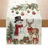 Caminho de Mesa de Natal Cruzado Atacado Estampa do Papai Noel Homem de Gengibre Caminho de Mesa Amazon Decoração de Festival Toalha de Mesa