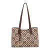 Bolsas Modernas Transfronteiriças para Mulheres, Bolsa Tote Simples e Versátil com Rombos, Bolsa de Mão Estampada, Bolsa de Ombro, Bolsa Tote Versátil para o Dia a Dia