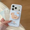 Funda de teléfono magnética de oso con lazo de lunares para iPhone 18 Pro Max, también compatible con 17 Pro/16 Pro