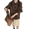 Suéter de Punto con Cuello Alto y Manga Retorcida para Mujer 2025 Suéter Súper Popular Otoño e Invierno Suave Ceroso Retro Suéter Chaqueta Top Casual