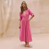 2026 Transfronterizo Amazon Nueva Moda Femenina Estilo Europeo y Americano Sexy Cuello en V Larga Botonada Talla Extra Vestido Camisa
