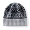 Gorro de punto para otoño e invierno con patrón jacquard, sombrero versátil que cubre las orejas, gorro cálido de invierno, gorro para ciclismo al aire libre