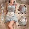 Lencería sexy para juegos de rol como una sirvienta pura, atractivo y transparente conjunto de vestido con tirantes para niña, disponible para venta al por mayor