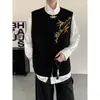 Chaleco Bordado de Bambú Dorado para Hombre, Nuevo Estilo Chino para Compromiso con Botones Tradicionales, Ropa Formal Traje Tang para Fotos de Registro de Boda