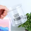 Vaso de Flor Auto-irrigável para Preguiçosos, Vaso Transparente Bom Dia, Vasinho Redondo de Plástico Hidropônico para Plantas Verdes, Resina Atacado