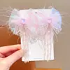 Par de Grampos de Cabelo Infantis Dinastia Han Antiga Chinesa Novo Presilha Lateral Borboleta com Franja Estilo Antigo de Princesa Acessórios de Cabelo para Meninas Presilha Lateral