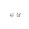 Pendientes de alce navideño de plata Jufeng S925, nuevos y sencillos pendientes de asta, pendientes de ópalo personalizados a la moda