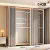 Armario de metal, estructura de acero, completamente cerrado, diseño simple, adecuado para apartamentos de alquiler, modular, engrosado, de pie, estilo abierto, para uso doméstico